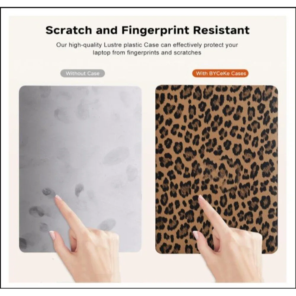 Leather Leopard Print Shell for MacBook Pro 14 in Case 2026-2021 M5 M4 M3 M2 M1